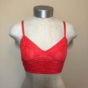 Free People Red Lace Bralette